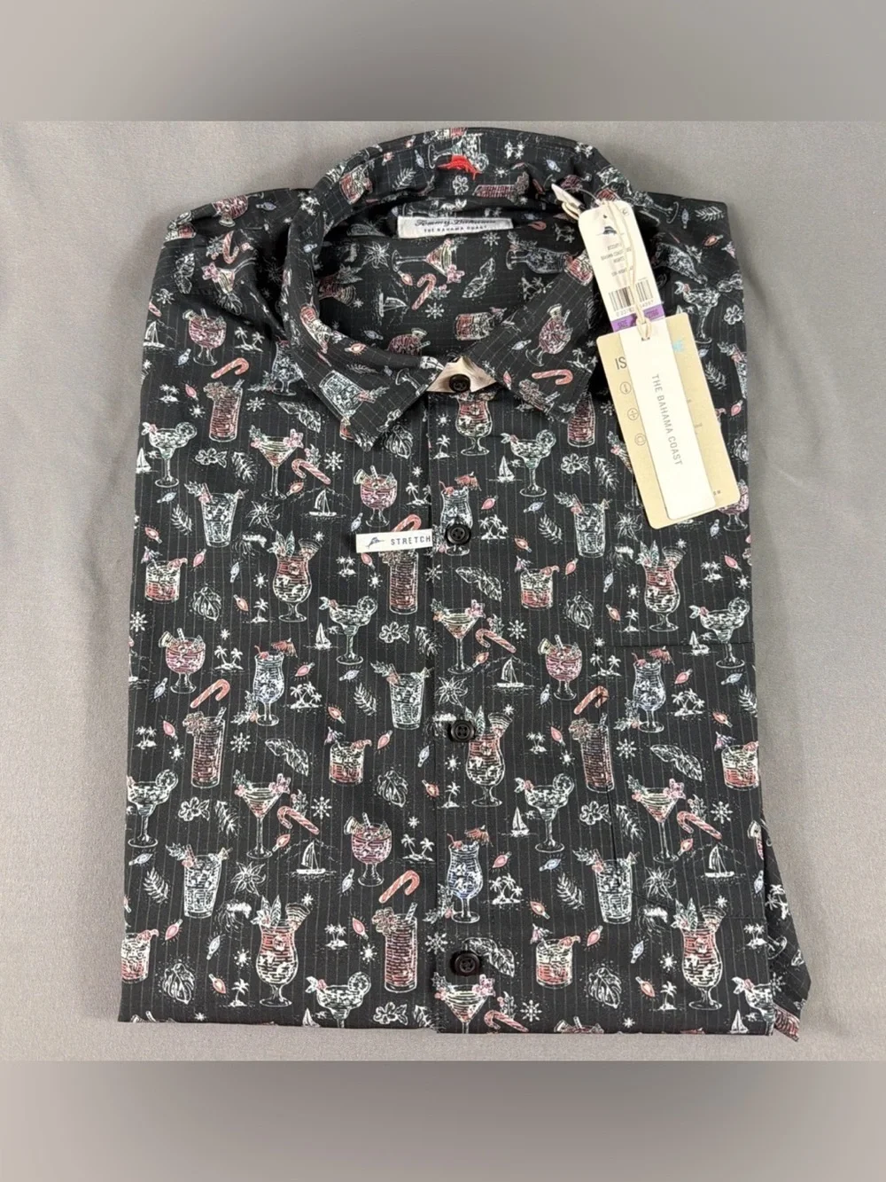 Tommy Bahama Shirt Coastal Boozy Print 2XLB Night Cap Polyester MSRP $138